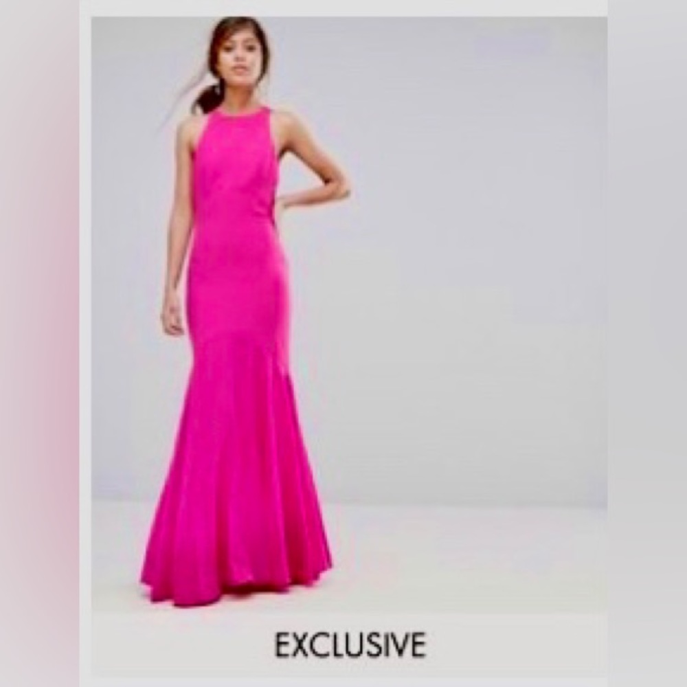 ASOS JARLO Fishtail Maxi Dress With Open Bow Back